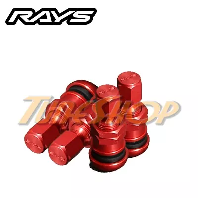 4 Rays Volk Racing Red Forged Aluminum Valve Stem Caps Wheels Rims Universal Jdm • $89.95
