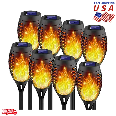 8 PACK Solar Lights Flame Torch Flickering Outdoor Landscape Garden Yard Lights • $32.99