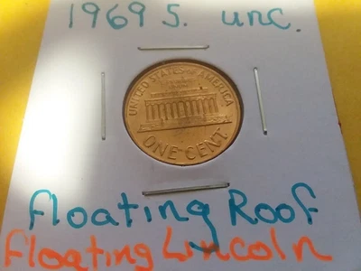 $40 • Buy UNC 1969 S Floating Roof / Floating Lincoln Cent.