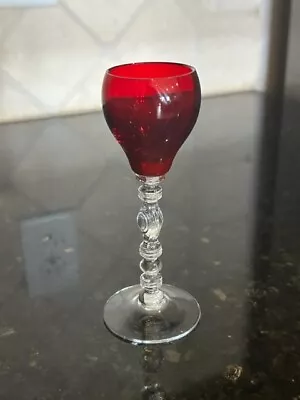 LOVELY Cambridge Carmen Red Tally Ho Cordial Glass 6  Stem 1402 • $35
