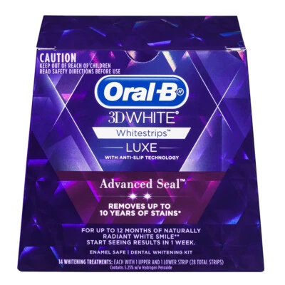 $48 • Buy 14pc Oral-B 3D Whitestrips Teeth Whitening Stain Removal Luxe Advanced Seal Kit