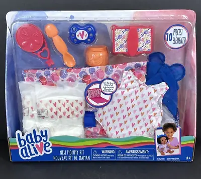 BABY ALIVE New Mommy Kit ACCESSORY SET Lot Diapers Bag Outfit Spoon Pacifier NEW • $14.99