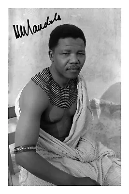 Nelson Mandela Signed Photo Print Autograph South African President Africa • £5.99