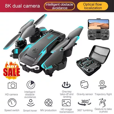 8K HD Drone Dual Camera WIFI FPV Foldable 3 Batteries Selfie RC Quadcopter Drone • £24.88