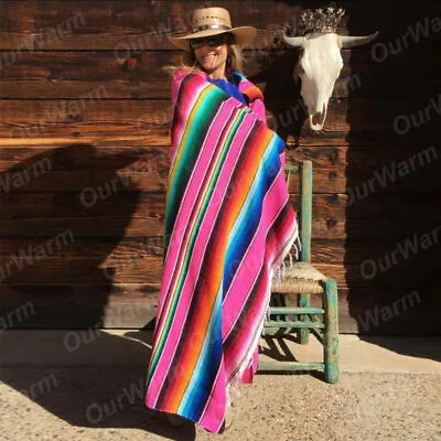 Mexican Serape Blanket Tablecloth Throw Saltillo Table Runner Cotton  Home Decor • £12.59