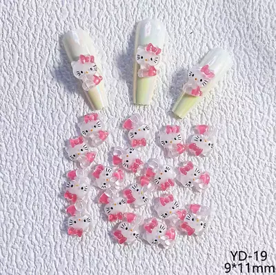 Resin Cartoon Hello Kitty Flatback Nail Art 5Pcs Manicure Decors Charms NS31 • $3.95