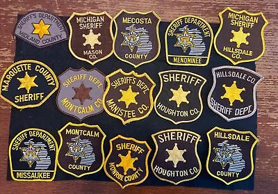 Vintage Obsolete State Of Michigan Sheriff’s Patches Mixed  Lot Of 15 Item 272 • $13.16