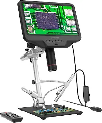 Digital Microscope 10.1 LCD 300x Magnification HD Video W Endoscope 3D Soldering • £545.99