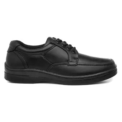 Hobos Mens Shoes Black Adults Lace Up Eyelets Padded Cushioned Collar Grip SIZE • £14.99