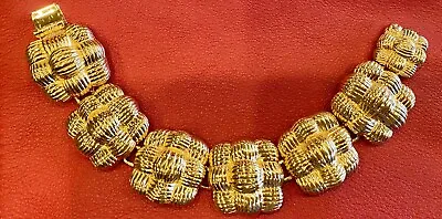 100% Authentic Vintage Fendi Weave Gold Plated Bracelet • $589