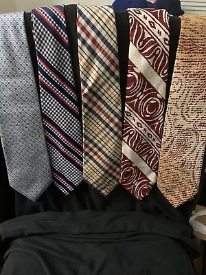 Lot Of 5 Vintage Ties Various Brands/Materials  UGLY • $6.99