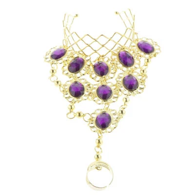 £5.80 • Buy Belly Dance Bracelet With Middle Finger Ring Indian Dancer Jewelry Bangle