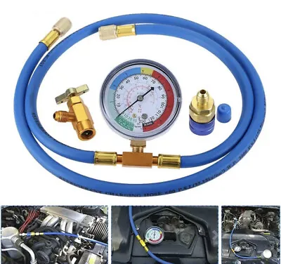 R134a Recharge Hose Kit With Gauge Removable R134a Can Tap Low Side Quick Couple • $19.99