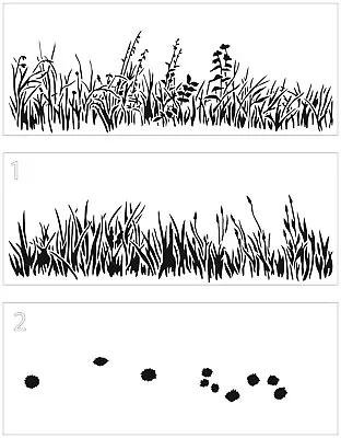 Crafters Workshop Layered Stencil - Layered Grasses - 8.5  X 11  - 3 Part • £13.89