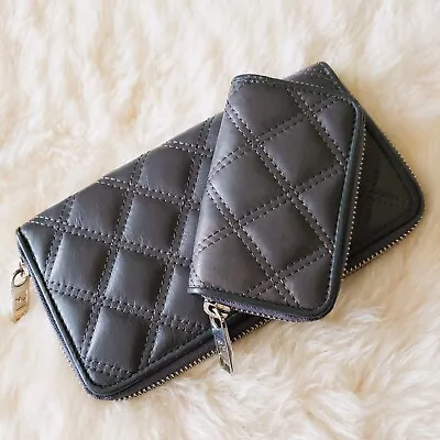 $99.98 • Buy Marc Jacobs Quilted Wallet & Coin Pouch 2pc Set Gray