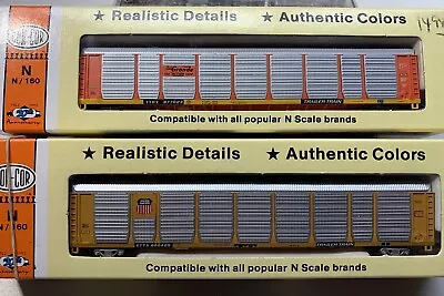 N Scale Con Cor Auto Rack 2 Car Set Union Pacific And Denver And Rio Grande • $26