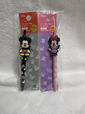 Disney Mickey Minnie Mouse Ball Point Pen 0.38mm Set Of 2 From Japan • $9.99