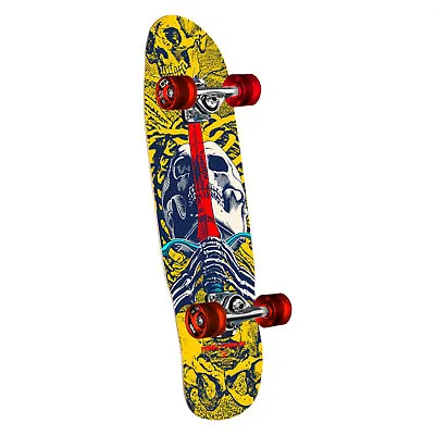 Powell Peralta Skateboard Complete Cruiser Mini Skull And Sword Yellow/Blue 8.0  • $89.95