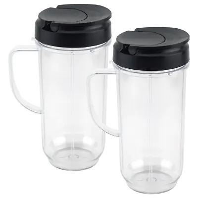 2 Pack 22 Oz Tall Cup With To-Go Lid Replacement Part Magic Bullet 250W MB1001 • $19.99