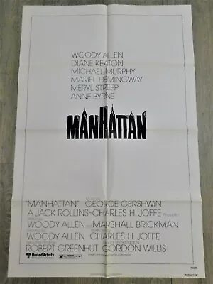 Manhattan One Sheet Folded Movie Poster * 27 41  1979 Allen Keaton Streep • $245