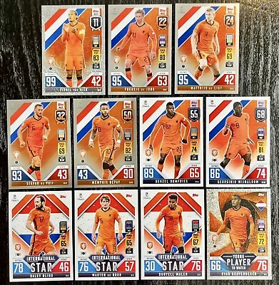 Match Attax 101 Nations League 2022 Netherlands Full Team Set Of All 11 Cards • £1.45