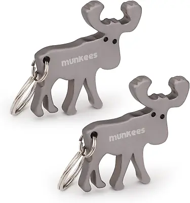 Moose Bottle Keychain Aluminium Key Beer Opener Outdoor Travel Accessories Grey • $15.32