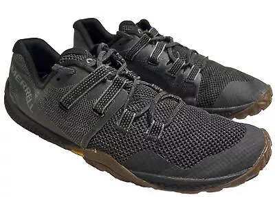 Merrell Mens Size US 8 Trail Glove 6 J135379 Black Gray Barefoot Running Shoes • $35.99
