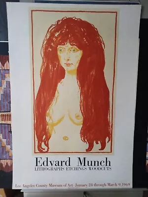 Vintage Original 1969 Edvard Munch MOURLOT Expo Poster 20x29 • $99