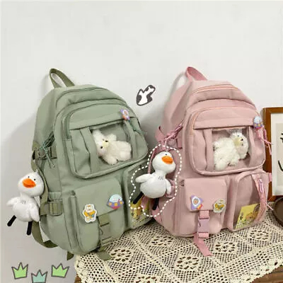 Teens School Backpack Kawaii Cute Bear College Travel Casual Bag For Girls Women • £15.77