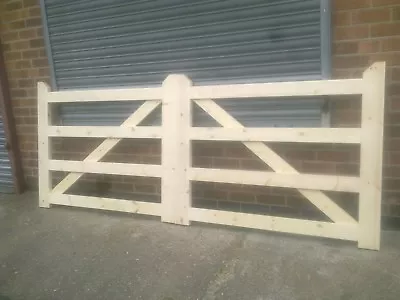 4 Bar Style Field / Farm / Drive / Single / Timber / Wood Gates *free Delivery* • £475