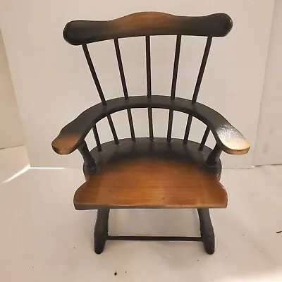 $25 • Buy Mini Chair Windsor Spindle Fan Back Wood Chair Vintage Dollhouse  Decor...