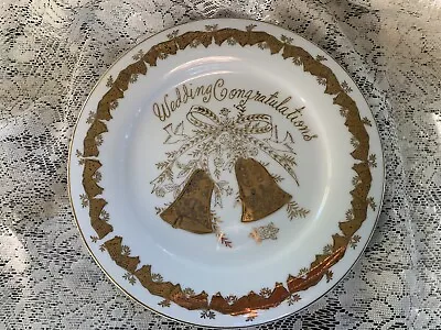 Vintage Norcrest “Wedding Congratulations” Gold Gilt Fine China Plate Japan • $6.49