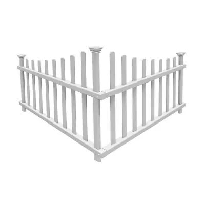 Vinyl Fence Panels Kit Corner Picket White Ashley Scallop Weather Resistant • $52.20