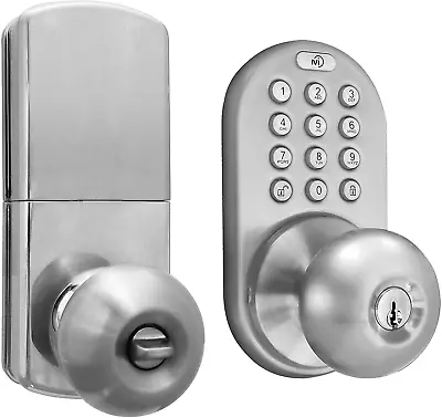 Touchpad Keyless Entry Lock | Indoor Electronic Door Lock - Satin Nickel • $52.52