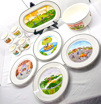 Villeroy Boch Naif - Lapau * 10 Piece Hand-painted RARE Assorted Porcelain Set • $300