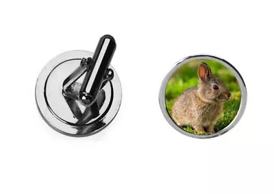 Rabbit Hare Bunny Codey51 DOME Silver Pair Of Cufflinks Gift Event Wedding Suit • $12.43