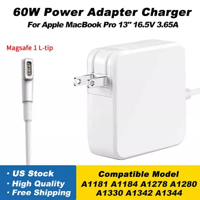 60W L-tip AC Power Adapter Charger For Apple Macbook Pro 11  13  A1181 2009-2012 • $10.49