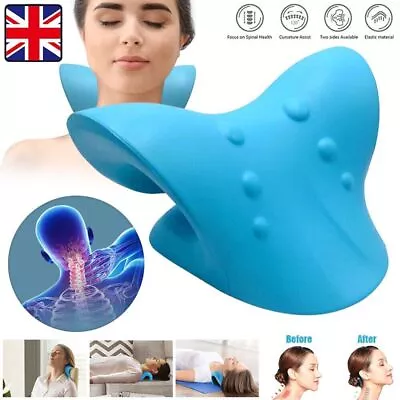 £3.99 • Buy UK Neck Traction Pillow Original Cloud Shape Neck Stretcher Cervical Pain Relief