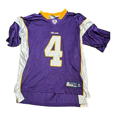 NFL Reebok On Field Minnesota Vikings Men's Jersey Size XL Brett Farve #4 Purple • $14.99