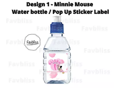 Personalised PRINTED Minnie Mouse Water Bottle Sticker PopTop Label Brthdy Party • $5.15