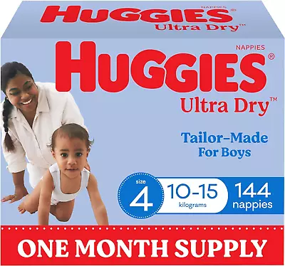 Huggies Ultra Dry Nappies Boys Size 4 5. 6 - One Month Supply - EXPRESS SHIP • $91.91