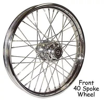19  X 2.5  40 Spoke Chrome Front Wheel Rim For 78-83 Harley Sportster 51633 • $245