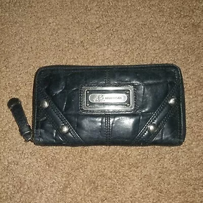 B. Makowsky: Black Leather Zip-Around Wallet • $20