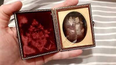 Antique Daguerreotype Photograph In Leather Case Married Couple VGC • $126.28