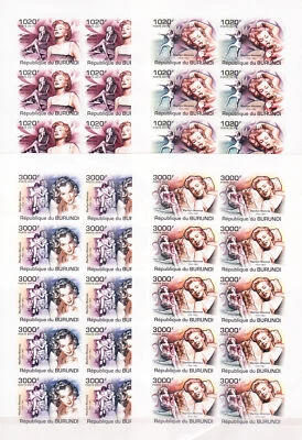 $9.99 • Buy W BURUNDI 0956v-959v SHT MARILYN MONROE IMPERFORATED SET SHEETS