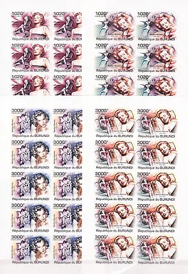 W BURUNDI 0956v-959v SHT MARILYN MONROE IMPERFORATED SET SHEETS • $9.99