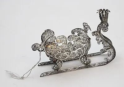 Metropolitan Museum Of Art Ornament Silver Filigree Sleigh MMA C. 1999 • $73.16