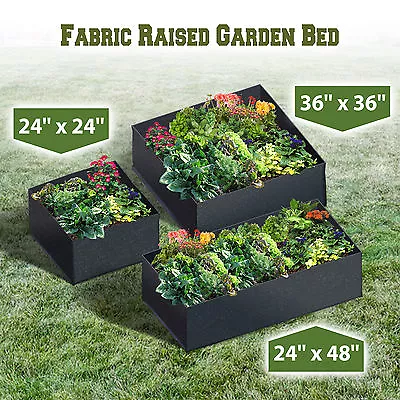 Rectangle Planter Box Fabric Raised Garden Bed Herb Flower Vegetable Plants Bed • $29.99