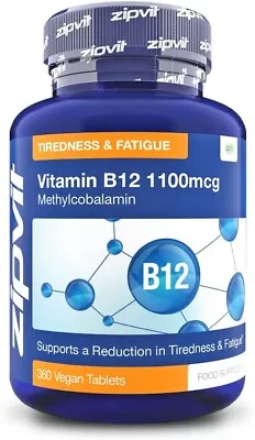 Vitamin B12 Tablets High Strength 1100mcg Methylcobalamin 360 Vitamin B12 Vegan • £10.59