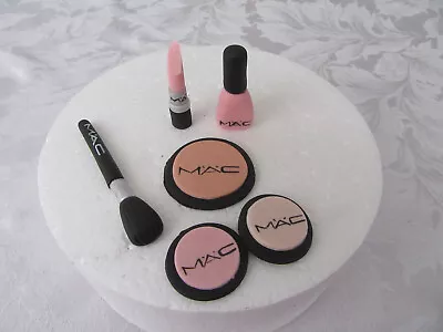 Edible Handmade MAC Make Up Cake Topper Fondant Decoration Set (Peachy Pink) • £12.49